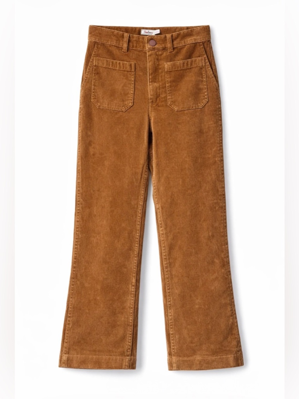 Faherty Corduroy Pants Women 29 Brown High Rise Straight Ankle Boho